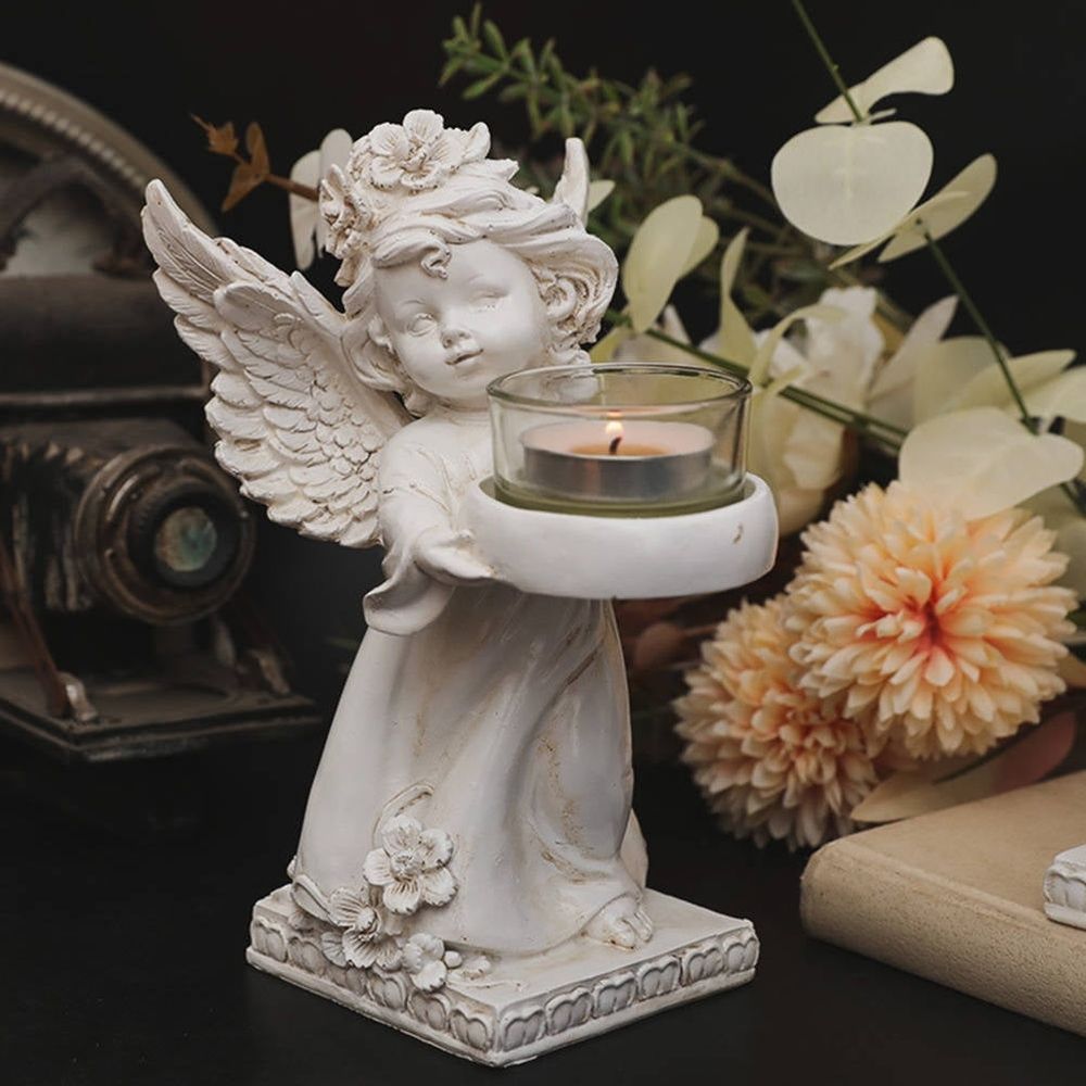 Luxury Candlesticks Home Decoration Retro White 2Pcs