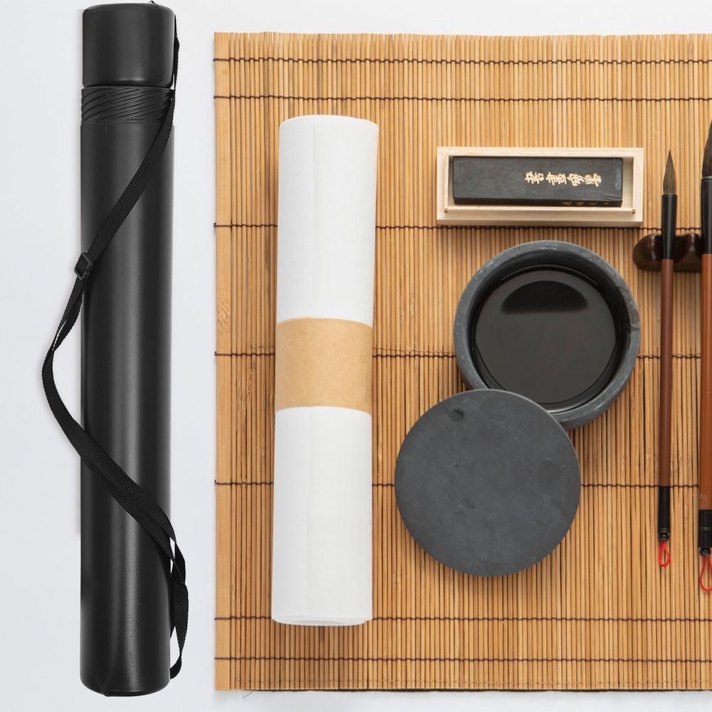 Extendable Black ABS Poster Tube with Cylindrical Design for Secure Artwork and Document Storage