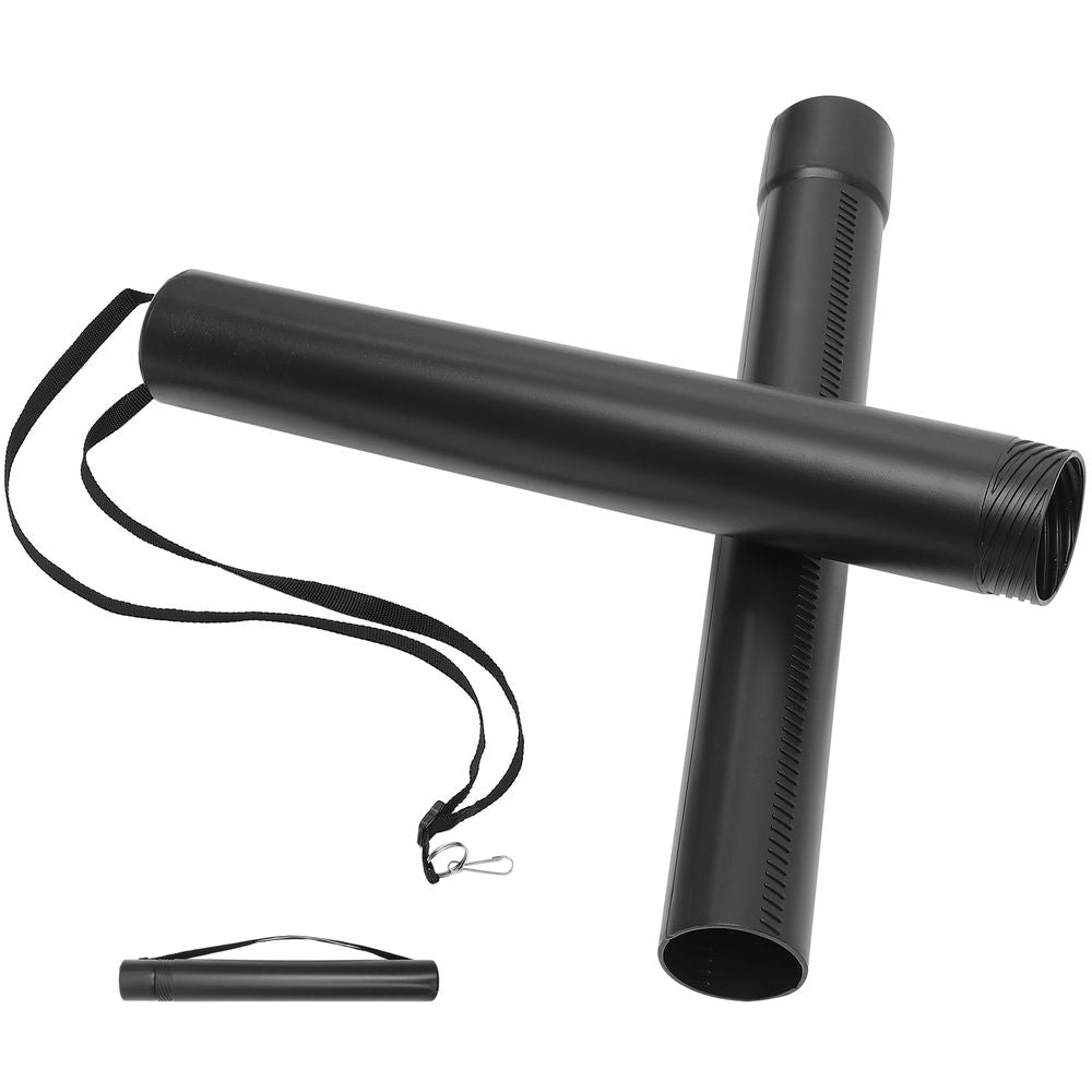 Extendable Black ABS Poster Tube with Cylindrical Design for Secure Artwork and Document Storage