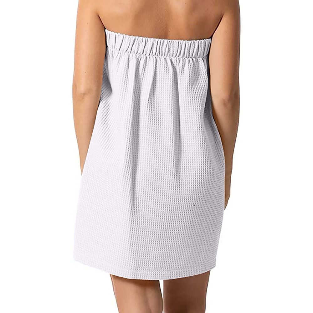 Ladies bath towel,Women's Waffle-Spa Body Wrap with Adjustable Closure Shower Nozzle,White,Other Mixed Materials