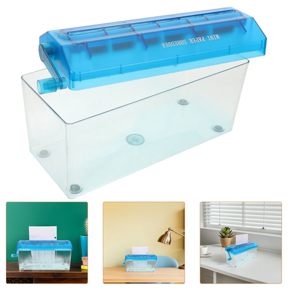 Hand Crank Paper Shredder for A4 Documents - Manual Desktop Paper Cutter for Home Office Use - Portable Stationery