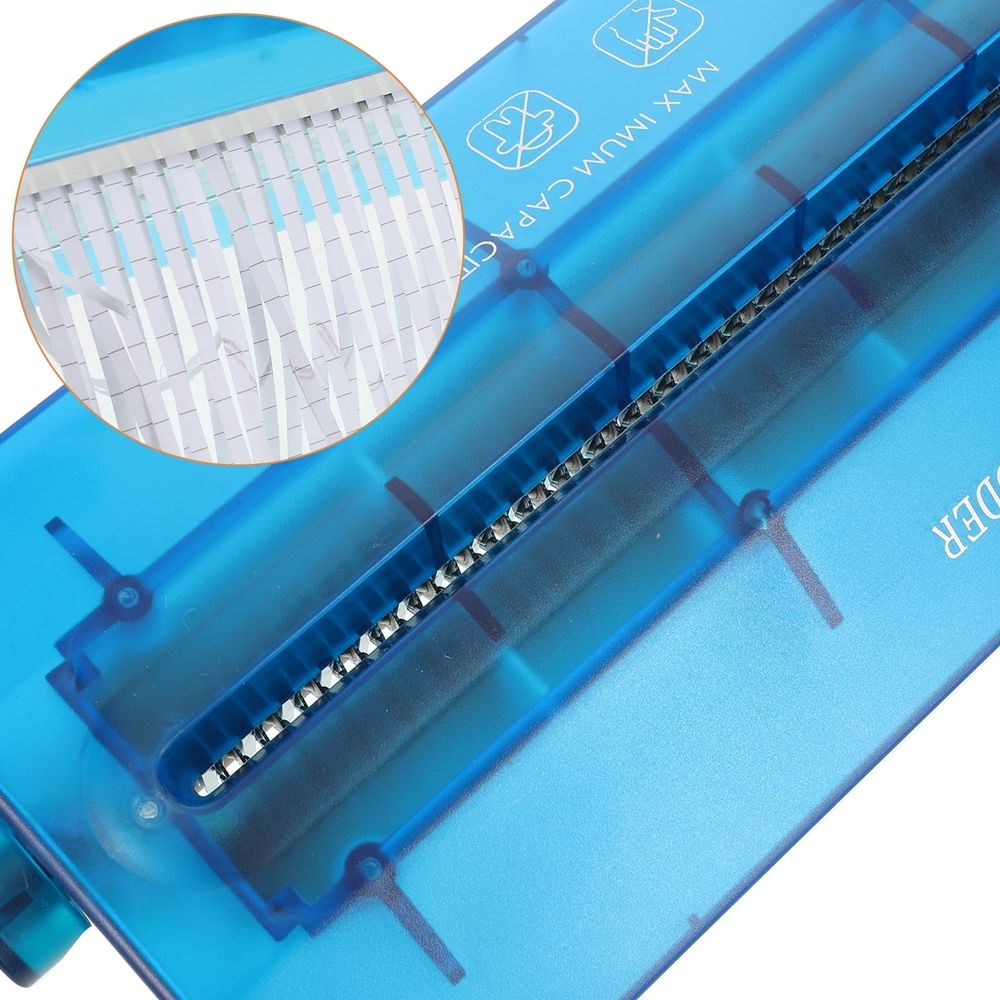 Hand Crank Paper Shredder for A4 Documents - Manual Desktop Paper Cutter for Home Office Use - Portable Stationery