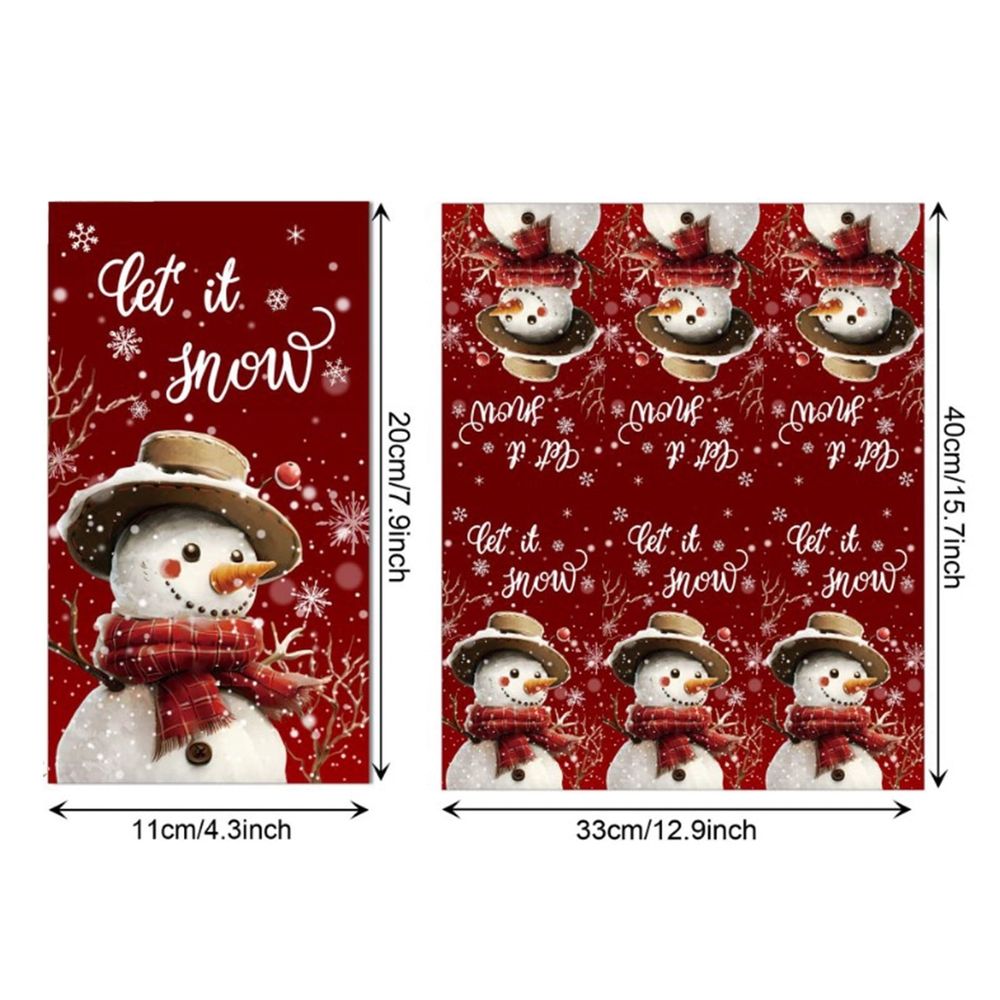 Christmas snowman Napkins Xmas Paper Napkins Doubles Sided Print Merry Christmas Kitchen Guest Napkins For Xmas Party Supplies Long napkin 20 Pcs