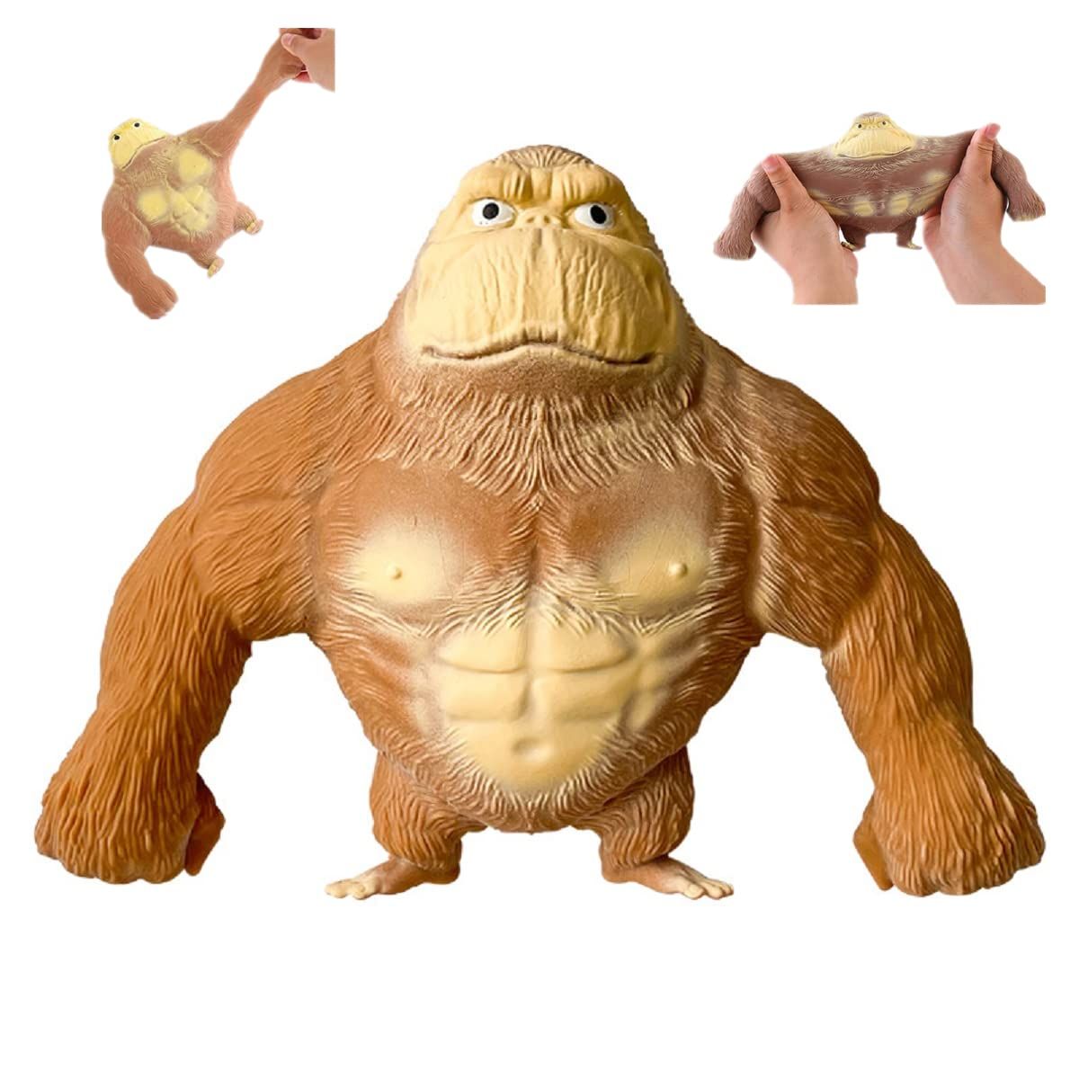 Stretchy Glue-Sand Filled Rubber Gorilla , Latex Gorilla Soft Decompression Doll Toy, Animal High-Elastic Stretchable ,Squishy