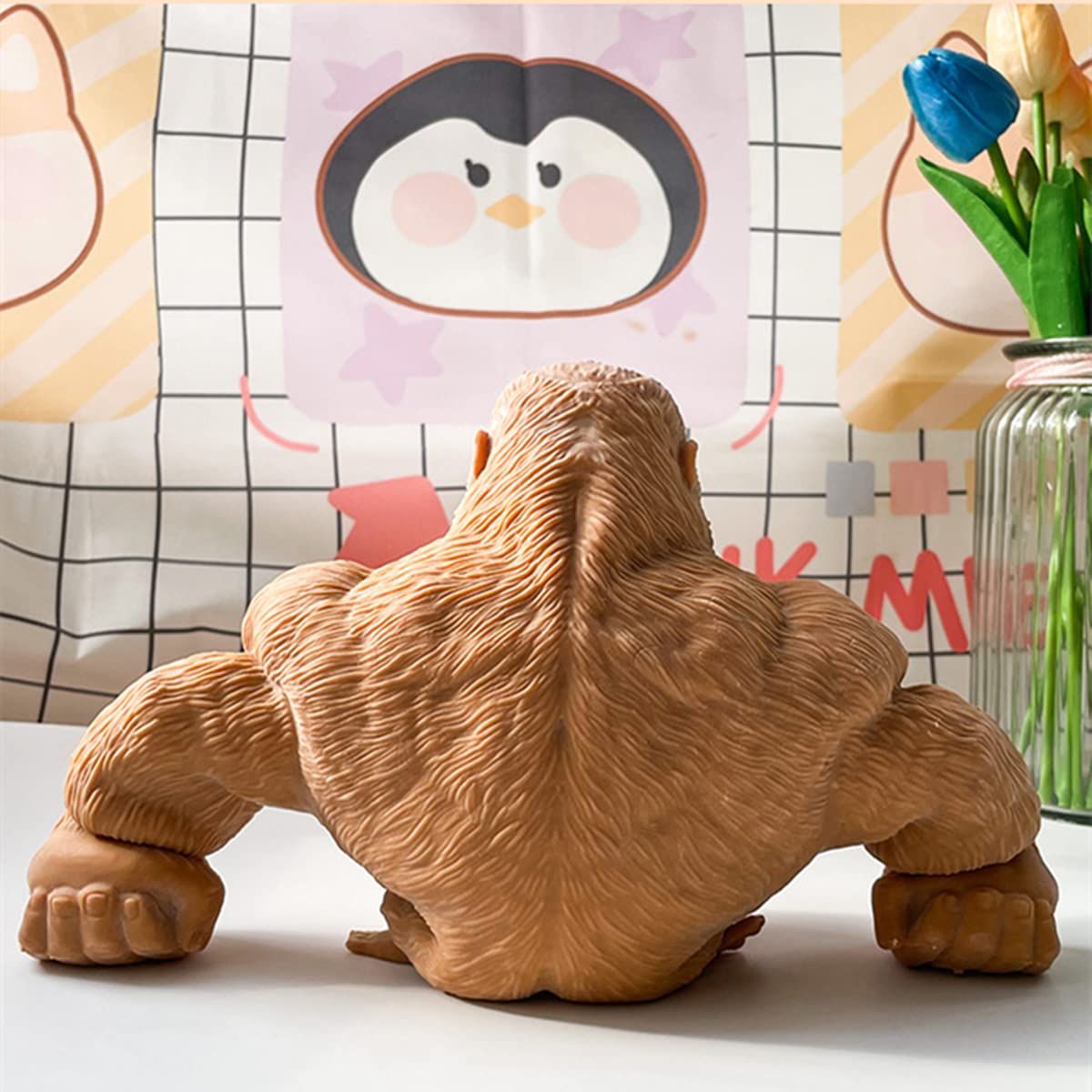 Stretchy Glue-Sand Filled Rubber Gorilla , Latex Gorilla Soft Decompression Doll Toy, Animal High-Elastic Stretchable ,Squishy
