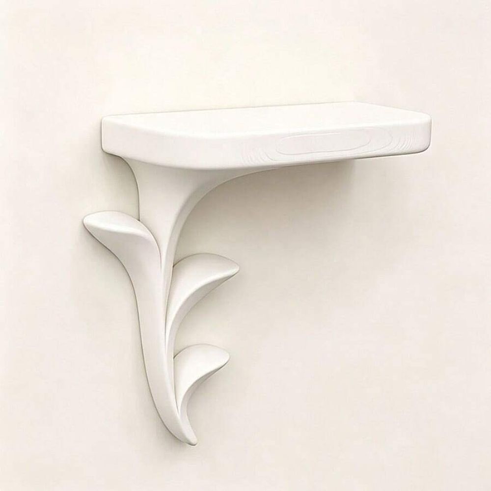 2Pcs Sprout Wall Mounted Storage Rack - Creative Plant Style Organizer and Display Stand (Green, White)