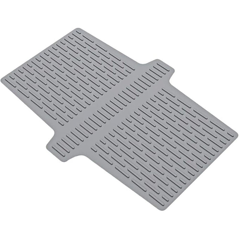 Silicone Kitchen Sink Divider Mat – Heat Resistant Counter Protection Pad for Double Basin, Dishwasher Safe(Grey)