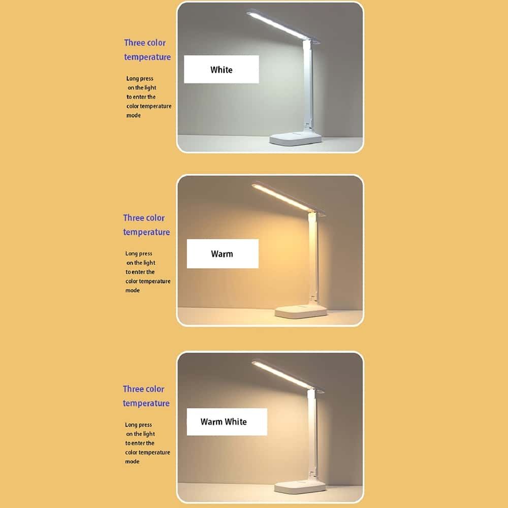 Led Desk Lamp, Eye-caring Touch Control Table Lamp With 3 Color Modes, Dimmable Reading Lamp With USB Charging Port,25.5*28.5*9cm