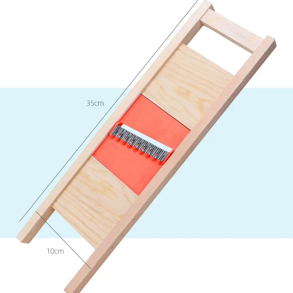 1 Pcs Potato Lattice Maker, Wooden Wavy Chopper, Potato Slicers, Vegetable Chopper, Multi-Functional Cucumber Slicers,35*10cm,Orange