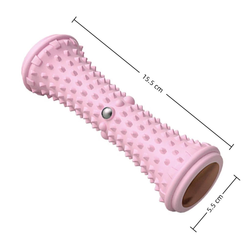 1 Pcs Foot Fascia Roller, Deep Tissue Massage Roller With Rough Surface, Manual Operation Plastic Foot Massager,15.5*5.5cm,Pink