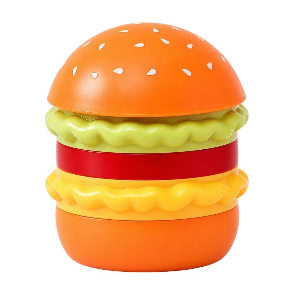 1 Pcs Hamburger Toothpick Holder With Lid, Dust-Proof Floss Storage Box,Fashionable Desktop Decor Cotton Swab Thread Storage Box,7*5.5cm