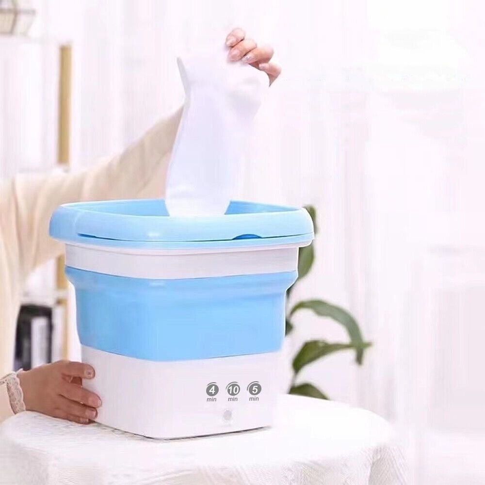Mini Washer Machine Portable Collapse for Clothes With Dryer Bucket Travel Wash