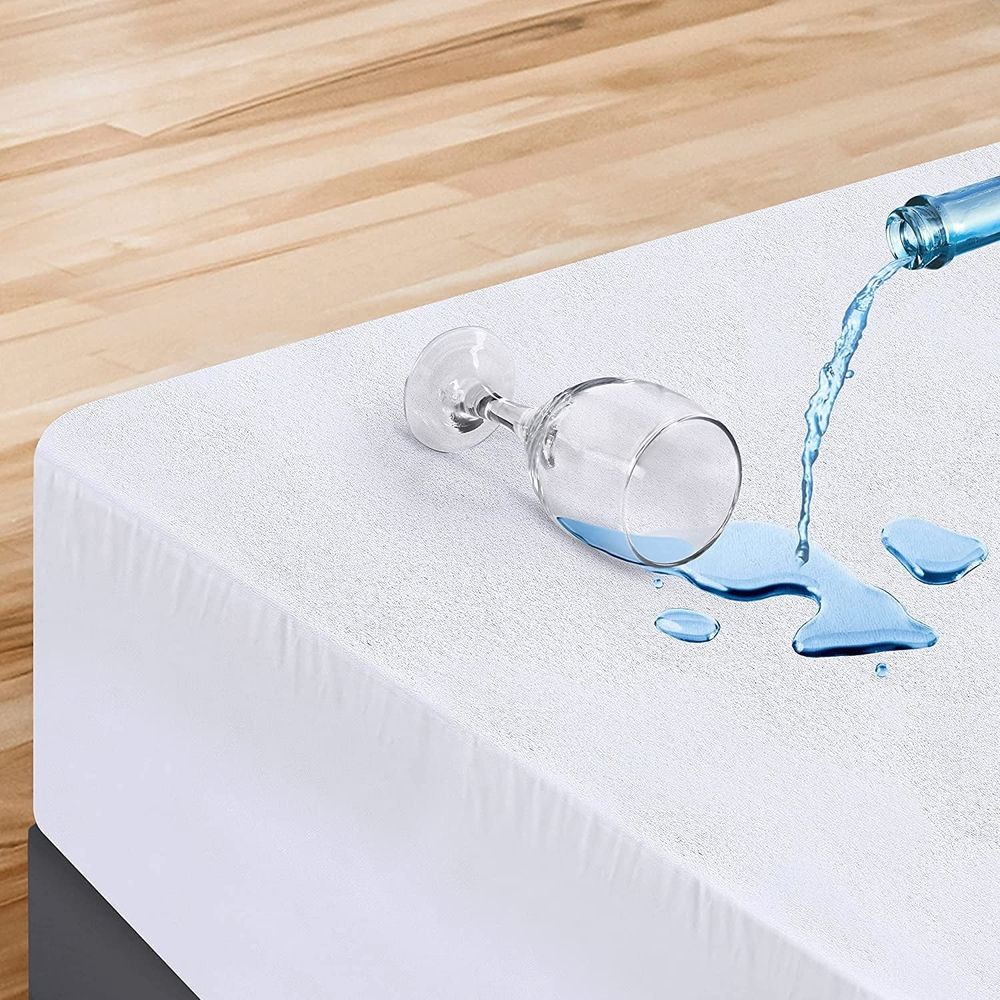 Waterproof Mattress Protector, 200 GSM, Breathable, Fitted, White (2,King)