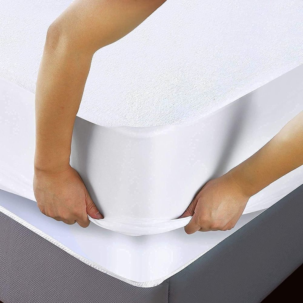 Waterproof Mattress Protector, 200 GSM, Breathable, Fitted, White (2,King)