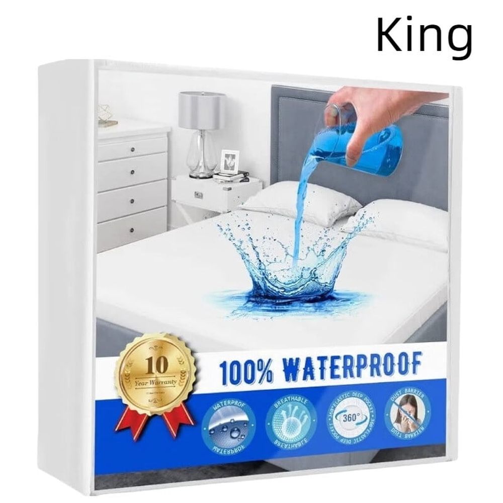 Mattress Protector Waterproof Mattress Protector King Mattress Pad Cover Noiseless, Soft Breathable Terry for Pets Kids Adults 76" x 80