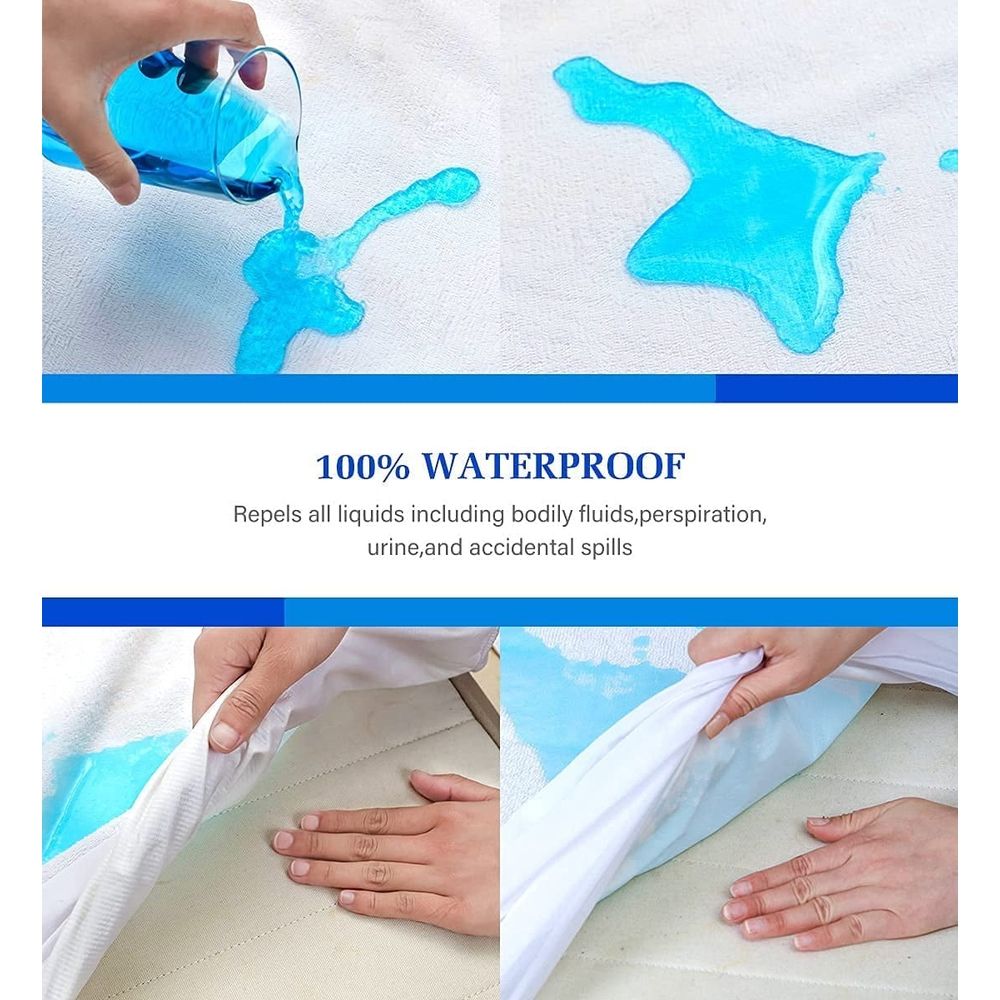 Mattress Protector Waterproof Mattress Protector King Mattress Pad Cover Noiseless, Soft Breathable Terry for Pets Kids Adults 76" x 80