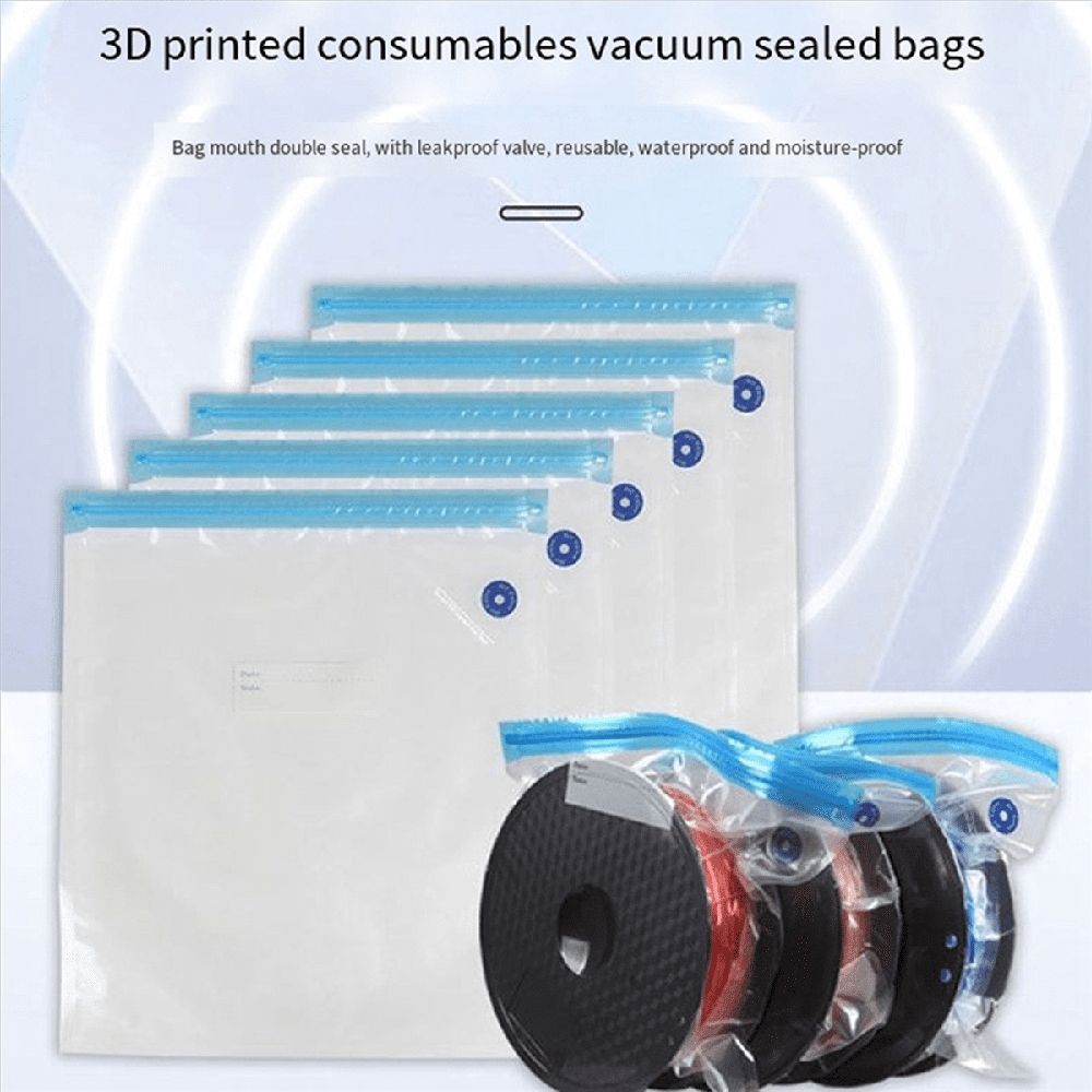 60x Printer Consumables Vacuum Bags 30x34 cm for 3D Printer Filament Reusable Vacuum Compression Storage Bags