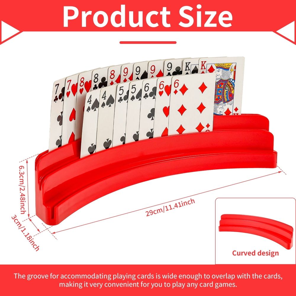 4 Pack Three-Layer Design Playing Cards Holders, Playing Card Holder, Hands Free Card Holder for Family Card Game Nights Poker Parties