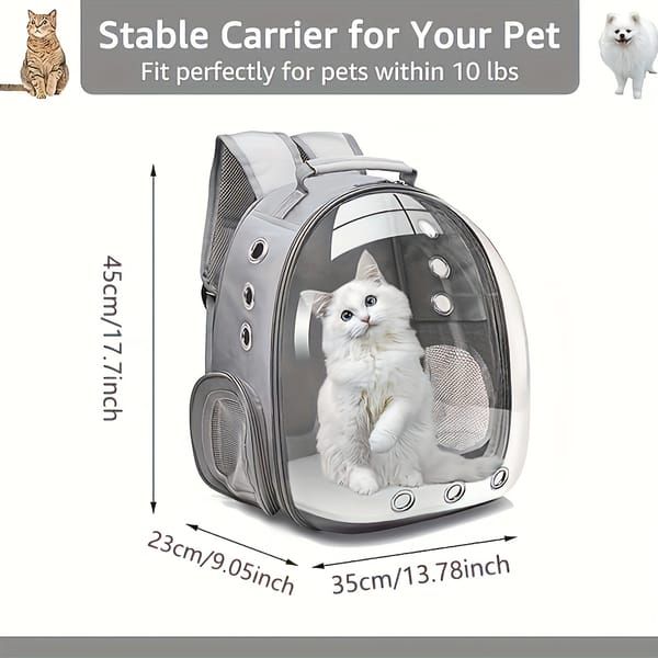 Panoramic Ventilated Side-Opening Pet Backpack | Dual Opening Design, Breathable Travel Carrier for Cats & Small Dogs（Blue）