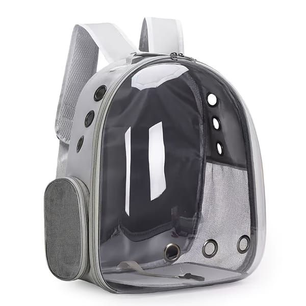 Panoramic Ventilated Side-Opening Pet Backpack | Dual Opening Design, Breathable Travel Carrier for Cats & Small Dogs（Blue）