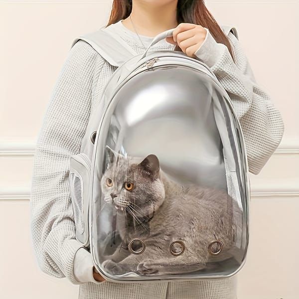Panoramic Ventilated Side-Opening Pet Backpack | Dual Opening Design, Breathable Travel Carrier for Cats & Small Dogs（black）