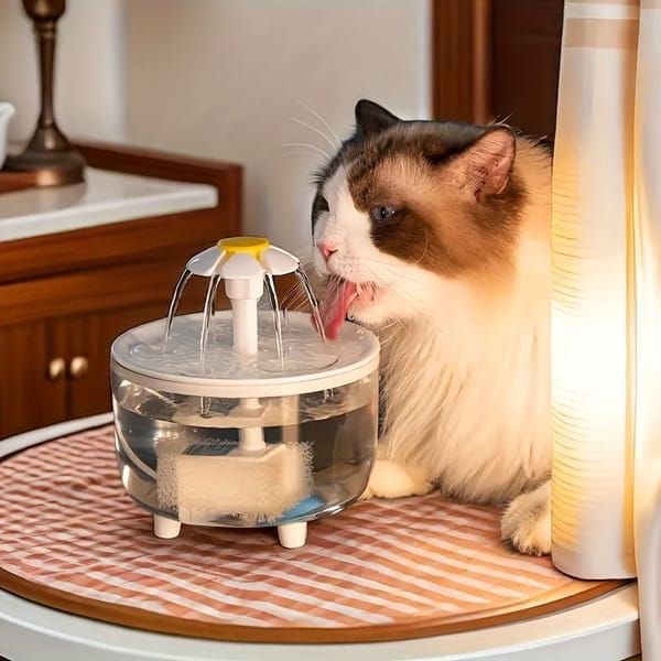 Smart Pet Fountain, Circulating Fresh Water with Visible Water Tank, Silent Dual Filtration, Water Dispenser for Cats & Small Pets