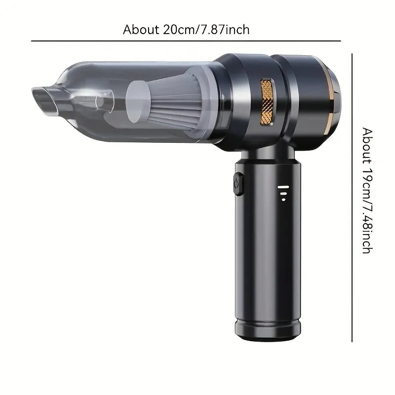 Portable Cordless Vacuum, 4-in-1 Suction/Blow/Inflate/Deflate, Car & Home Multi-Functional Cleaner, Strong Powerful Suction(Silver purple)