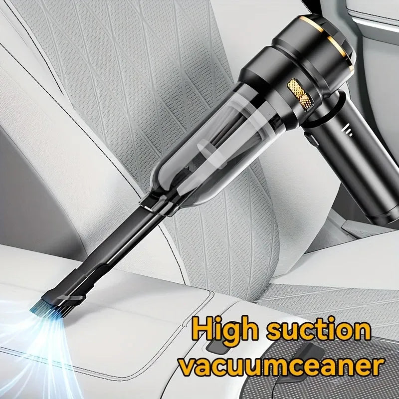 Portable Cordless Vacuum, 4-in-1 Suction/Blow/Inflate/Deflate, Car & Home Multi-Functional Cleaner, Strong Powerful Suction(Silver purple)