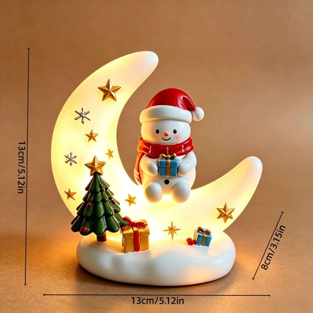 Atmosphere vibes maxed out! Crescent Moon Christmas Night Light, the top holiday gift choice. 🎄✨(the Santa Claus)