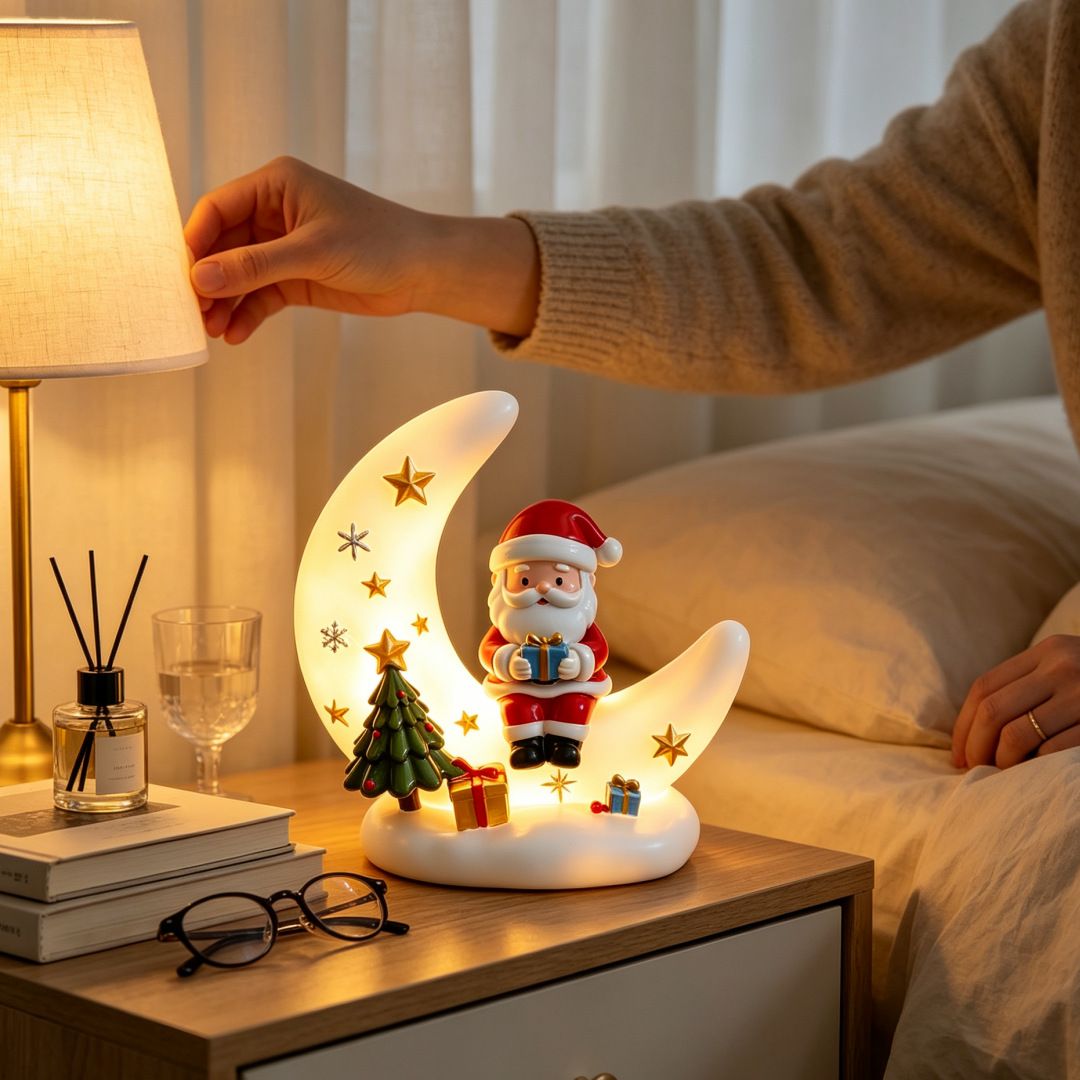 Atmosphere vibes maxed out! Crescent Moon Christmas Night Light, the top holiday gift choice. 🎄✨(Snowman)