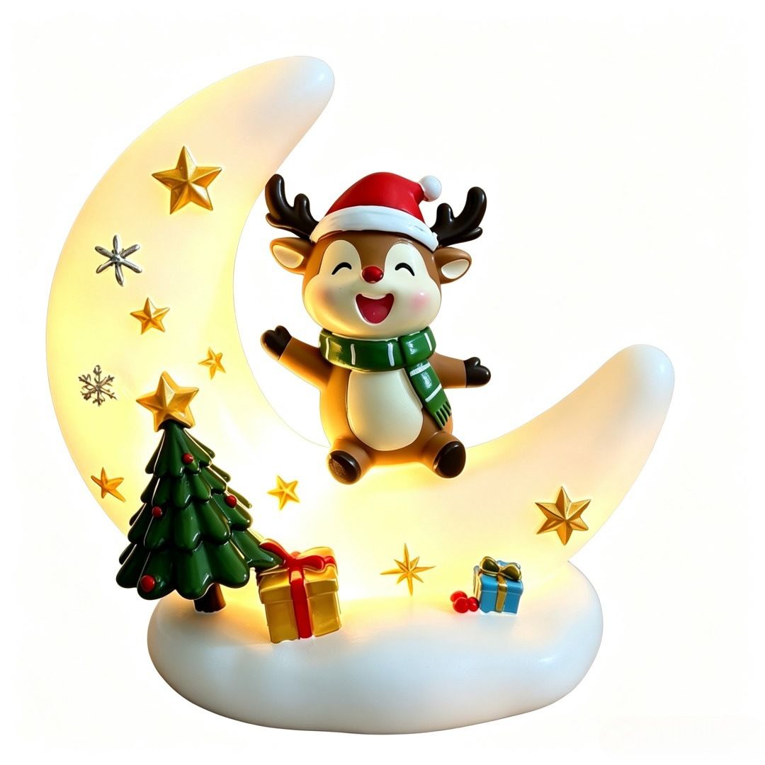 Atmosphere vibes maxed out! Crescent Moon Christmas Night Light, the top holiday gift choice. 🎄✨(Snowman)
