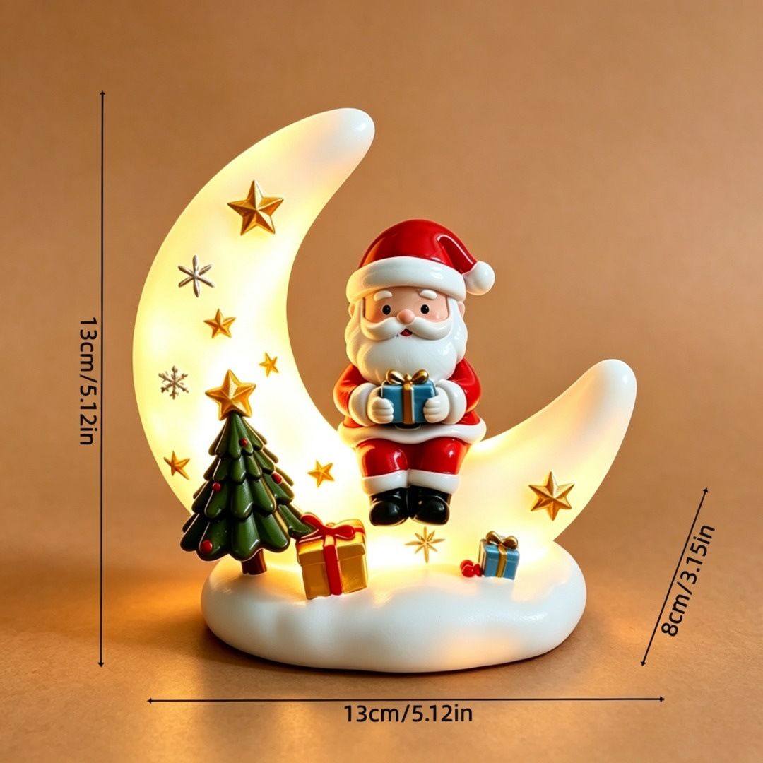 Atmosphere vibes maxed out! Crescent Moon Christmas Night Light, the top holiday gift choice. 🎄✨(Snowman)