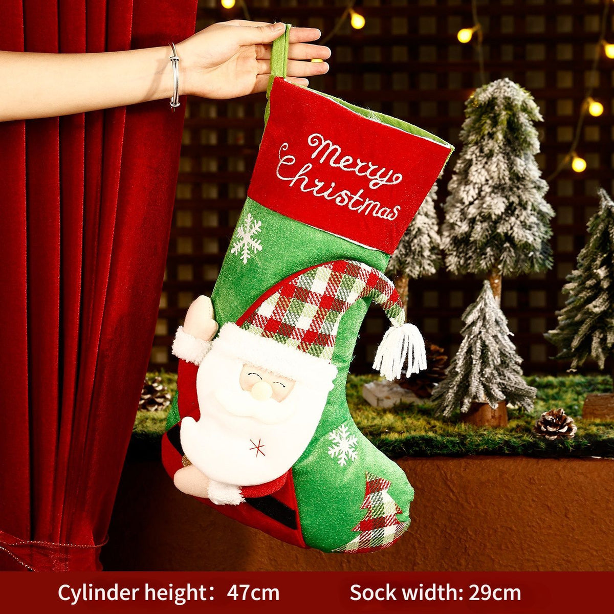 Christmas Plush Decorative Stockings, Exquisite Patchwork Craft, Fill Them with Fairy Tales and Surprise Gifts (Snowflake & Reindeer)