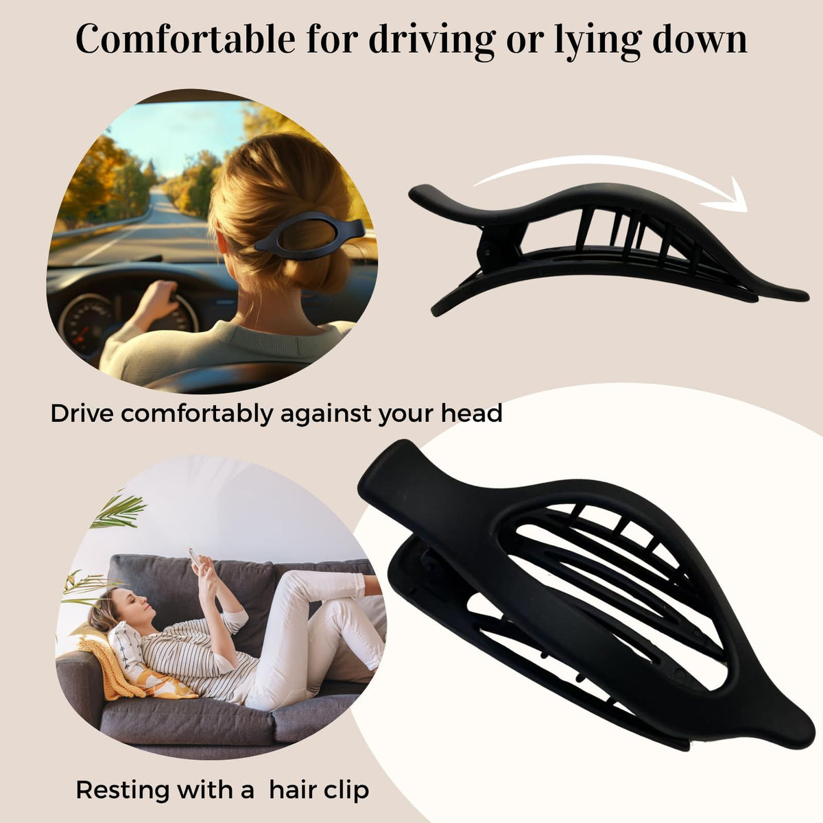 8 Pack Large Flat Hair Clips - Ideal for Daily Styling, Gatherings, and Special Occasions (black)