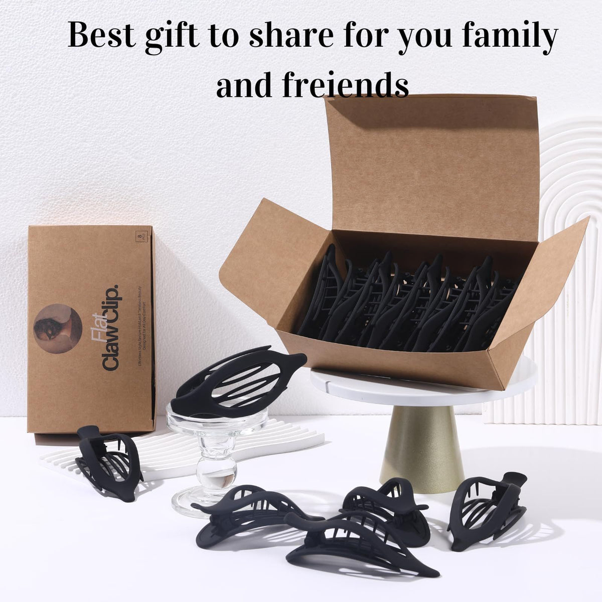 8 Pack Large Flat Hair Clips - Ideal for Daily Styling, Gatherings, and Special Occasions (black)