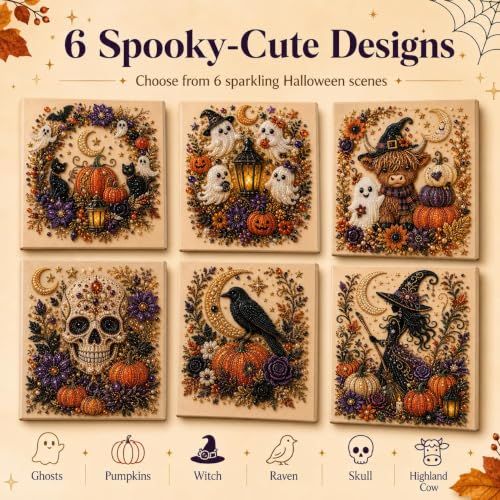 Halloween 3D Diamond Painting Kit for Beginners, DIY Wall Decor & Seasonal Gift (Black)