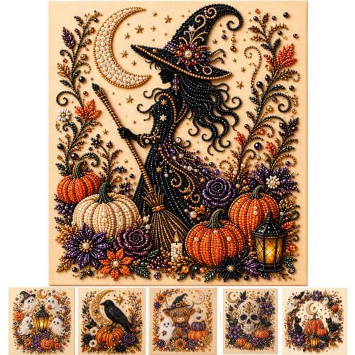 Halloween 3D Diamond Art Set: Spooky-Cute DIY for Home Decor, Parties & Gifts (Black)