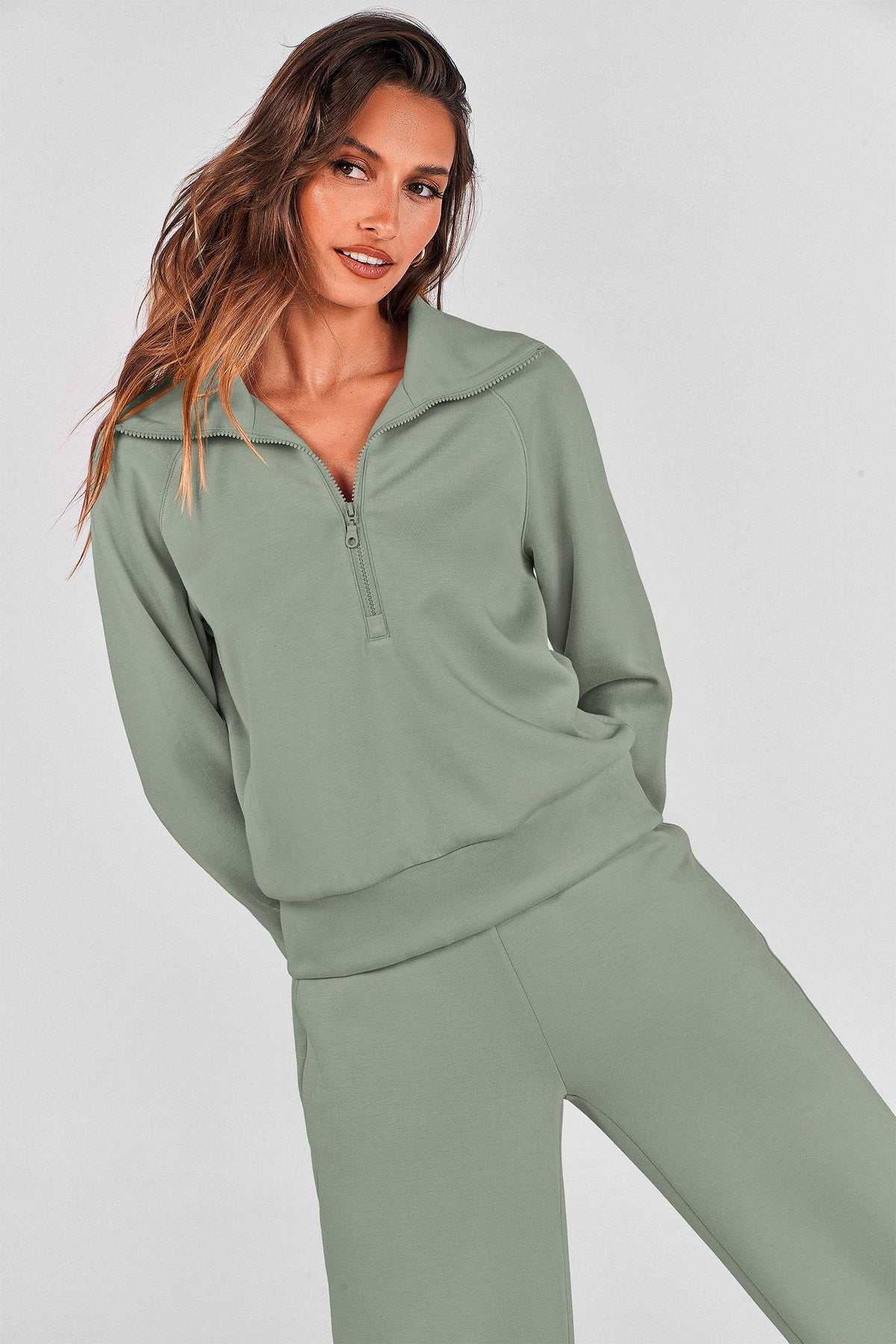 Women’s 2-Piece Lounge Set for Daily Errands, Gym Workouts & Relaxed At-Home Wear, XXL (Sage Green)