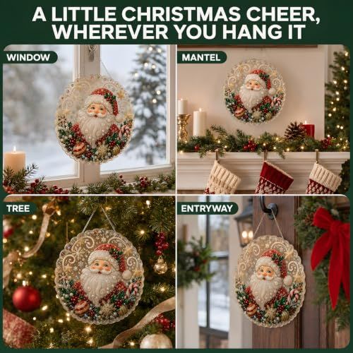 DIY Christmas Diamond Art Hanging Decoration for Festive Home & Party Decor (red)