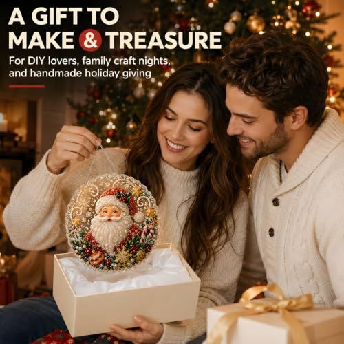 DIY Christmas Diamond Art Hanging Decoration for Festive Home & Party Decor (red)
