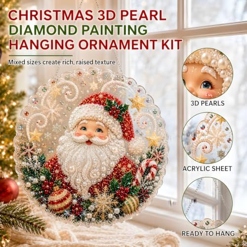 DIY Christmas Diamond Painting Wreath for Festive Home Decor (red)