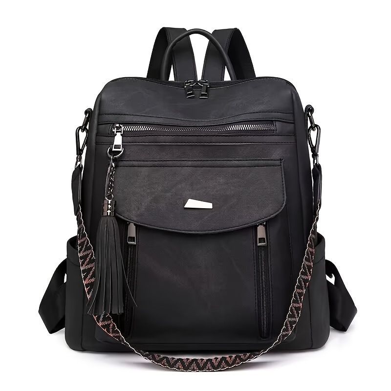 Women'S Travel Backpack Stylish Backpack Leather Backpack Tassel Backpack Chain - Pink - Size 01