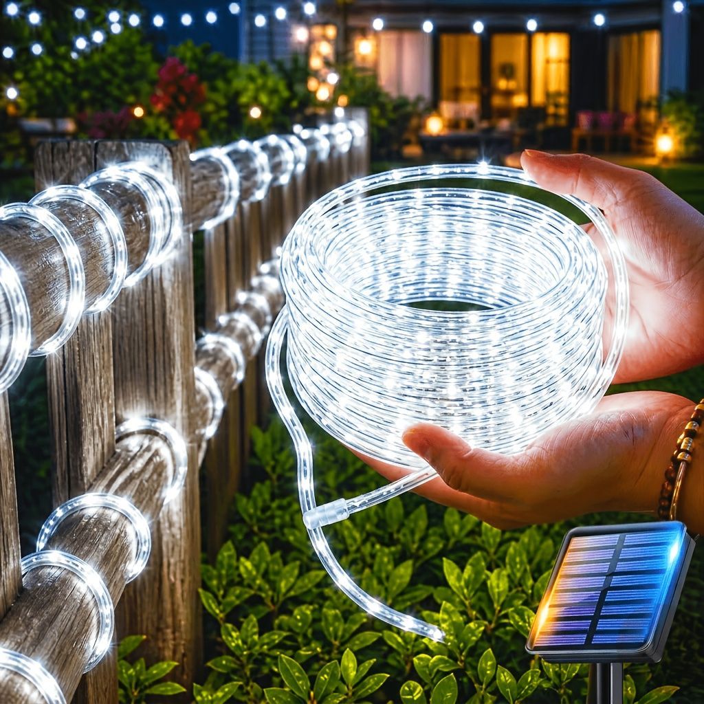 Solar LED String Lights Colorful Party Lights Outdoor Solar Fairy Lights - White - Size 20m