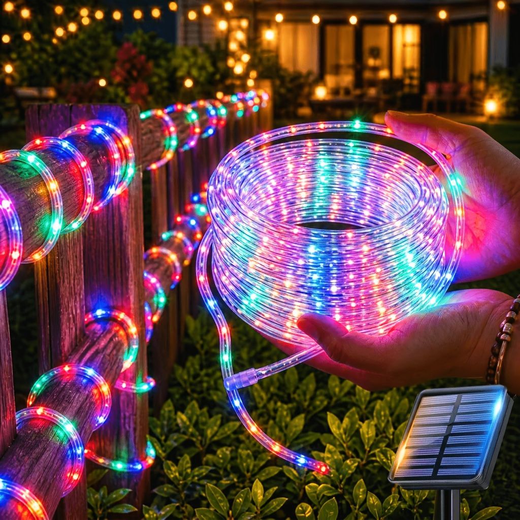Solar LED String Lights Colorful Party Lights Outdoor Solar Fairy Lights - White - Size 20m