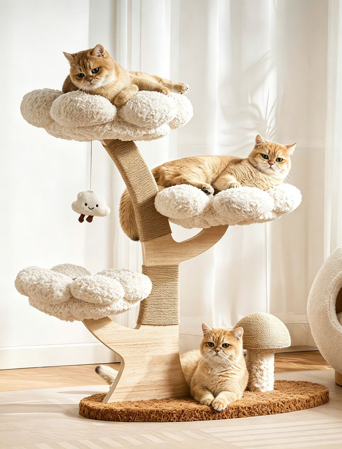 US-Size Large Cat Tree (White/Pink)