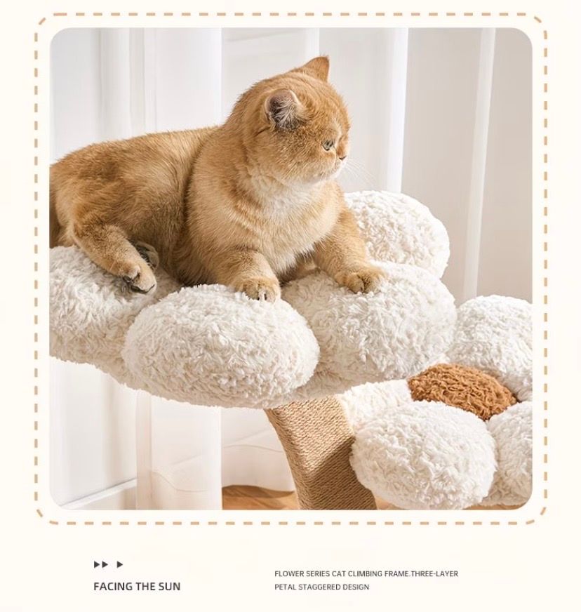US-Size Large Cat Tree (White/Pink)