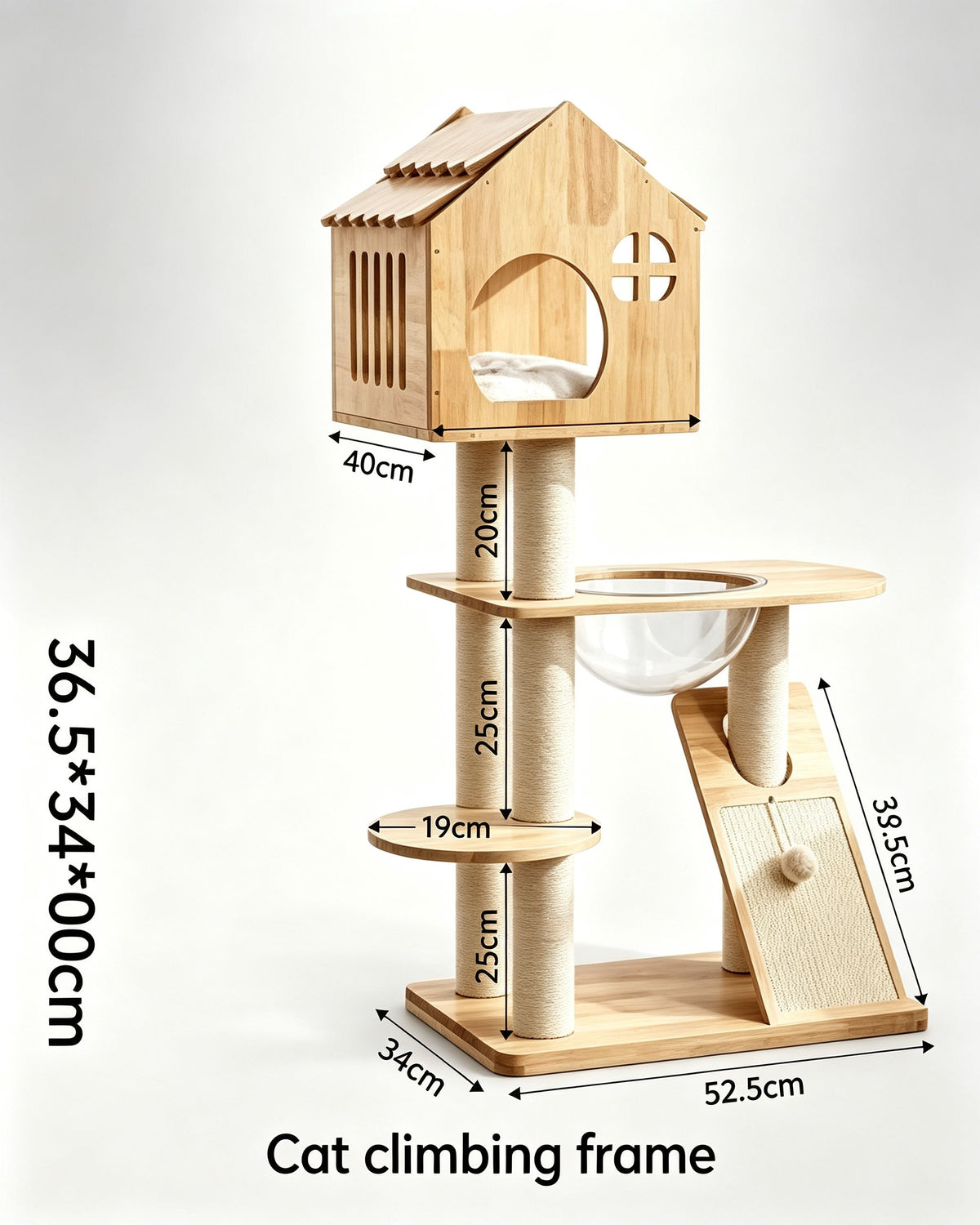 Natural Solid Wood Eco Cat Tree
