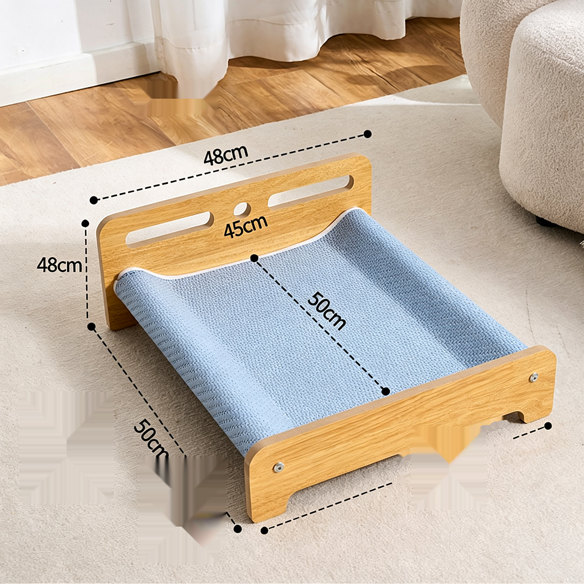 Cat Bed with Rattan Mat