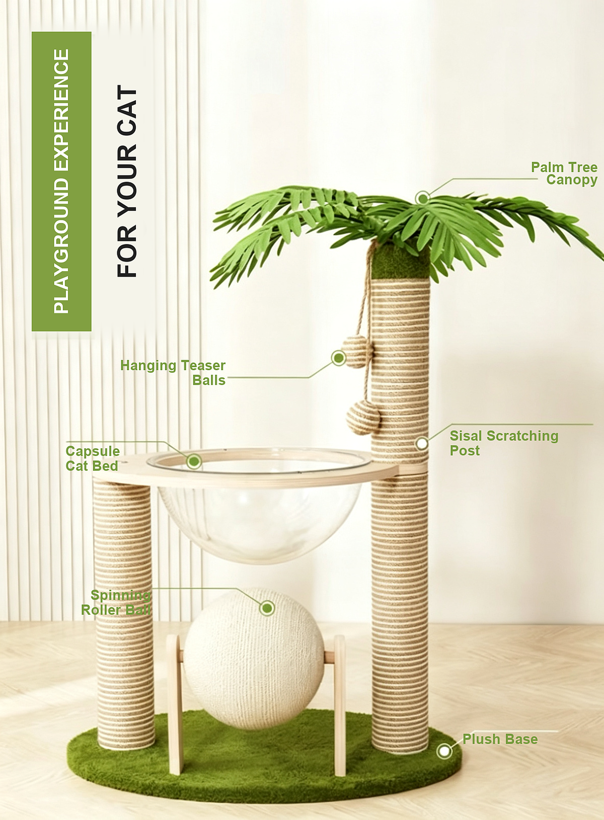 Coconut Tree Space Capsule Cat Tree