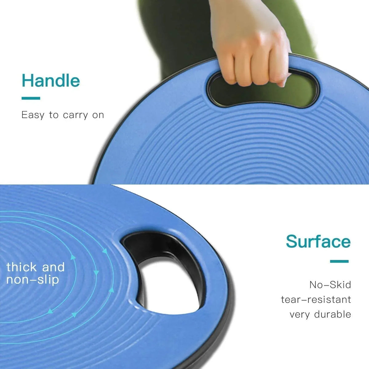 Plastic Portable Wobble Balance Board — Black